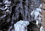 小中大滝の滝壺部分。氷瀑が、より寒さを引き立たせています